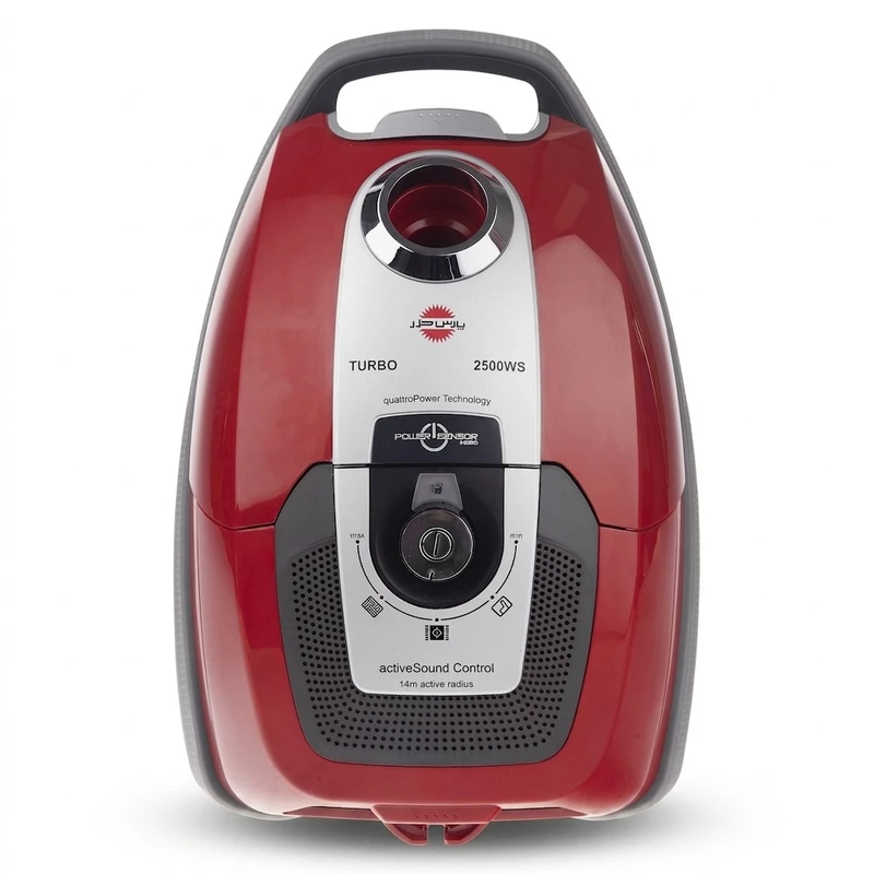 جاروبرقی پارس خزر مدل Turbo 2500WS با قدرت موتور 2500 وات، فناوری Quattro Power، فیلتر HEPA قابل شستشو، قابلیت Double Filtration، کابل برق 14 متر و نشانگر پر شدن کیسه آشغال