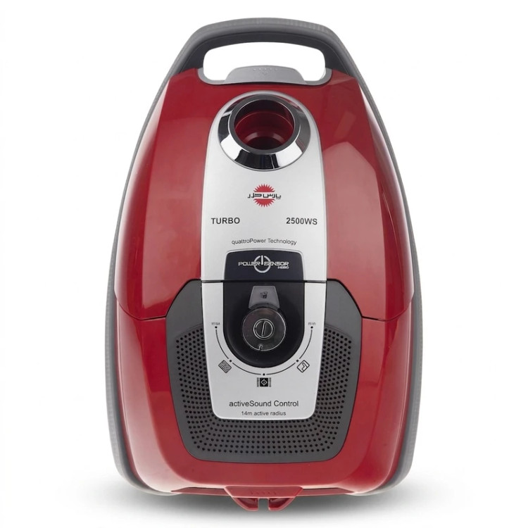 جاروبرقی پارس خزر مدل Turbo 2500WS با قدرت موتور 2500 وات، فناوری Quattro Power، فیلتر HEPA قابل شستشو، قابلیت Double Filtration، کابل برق 14 متر و نشانگر پر شدن کیسه آشغال